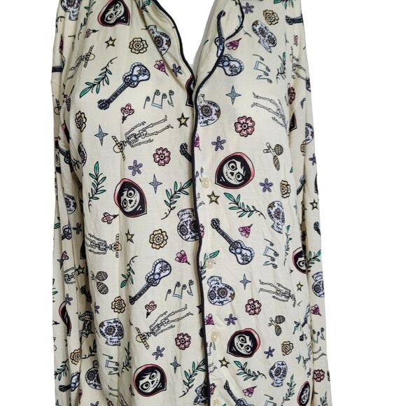 Disney Store Pixar Coco size XS pajama top women stretch skull guitar miguel - Picture 3 of 13